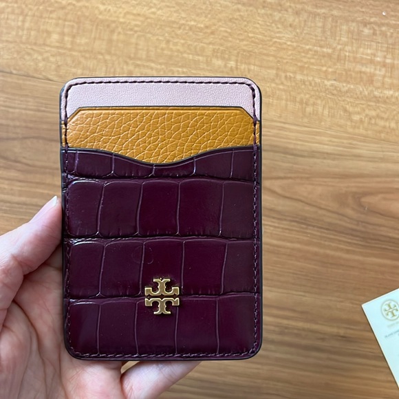 Tory Burch Blake Embossed Card Case Bayberry - Picture 3 of 6